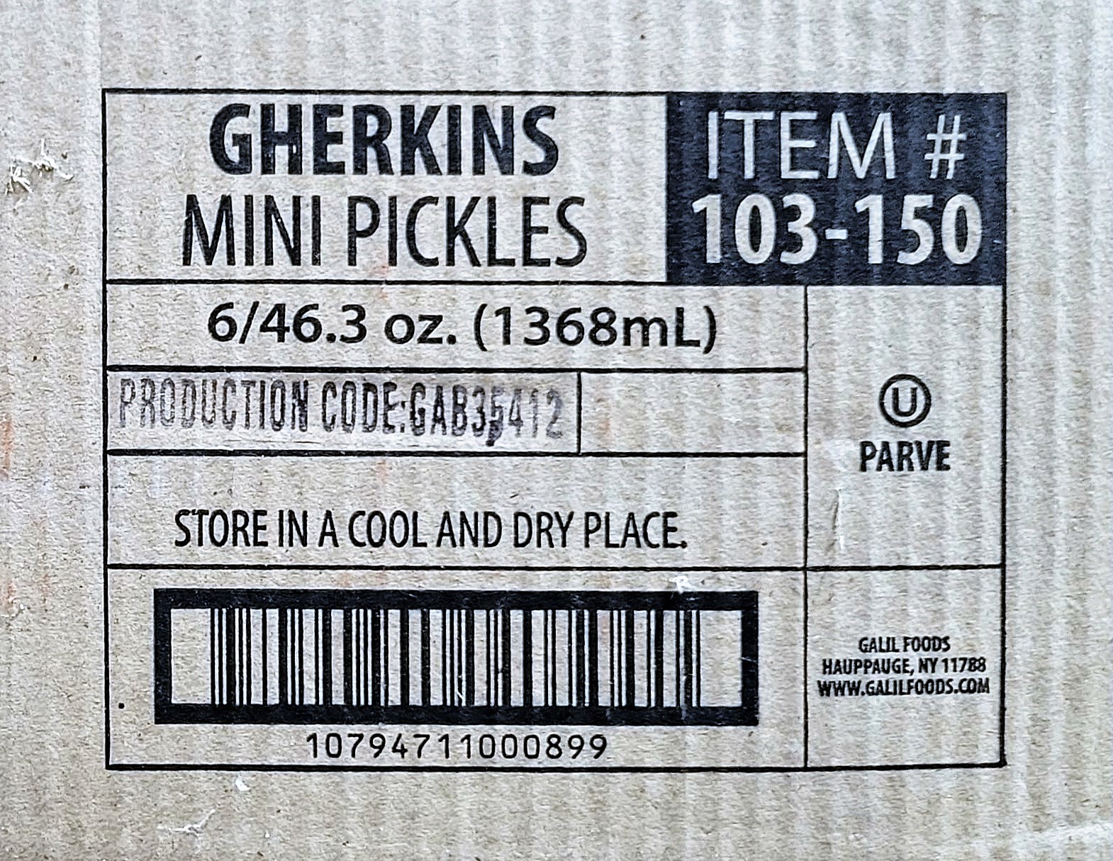 Shams-Gherkins Mini Pickles Cucumbers 646.3 oz. (1368mL)-Pack of 6-000