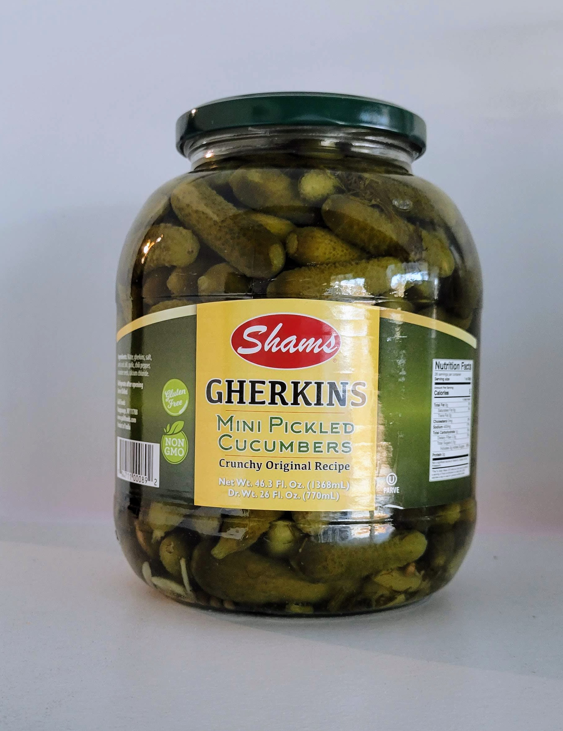 Shams-Gherkins Mini Pickles Cucumbers 646.3 oz. (1368mL)-Pack of 6-01
