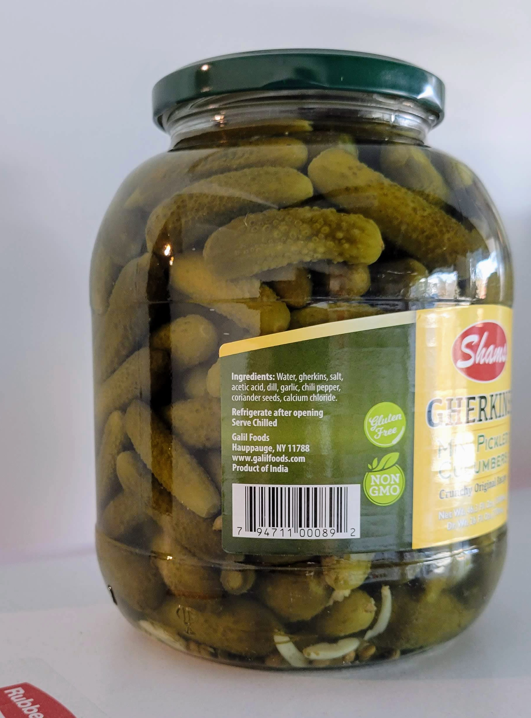 Shams-Gherkins Mini Pickles Cucumbers 646.3 oz. (1368mL)-Pack of 6-02