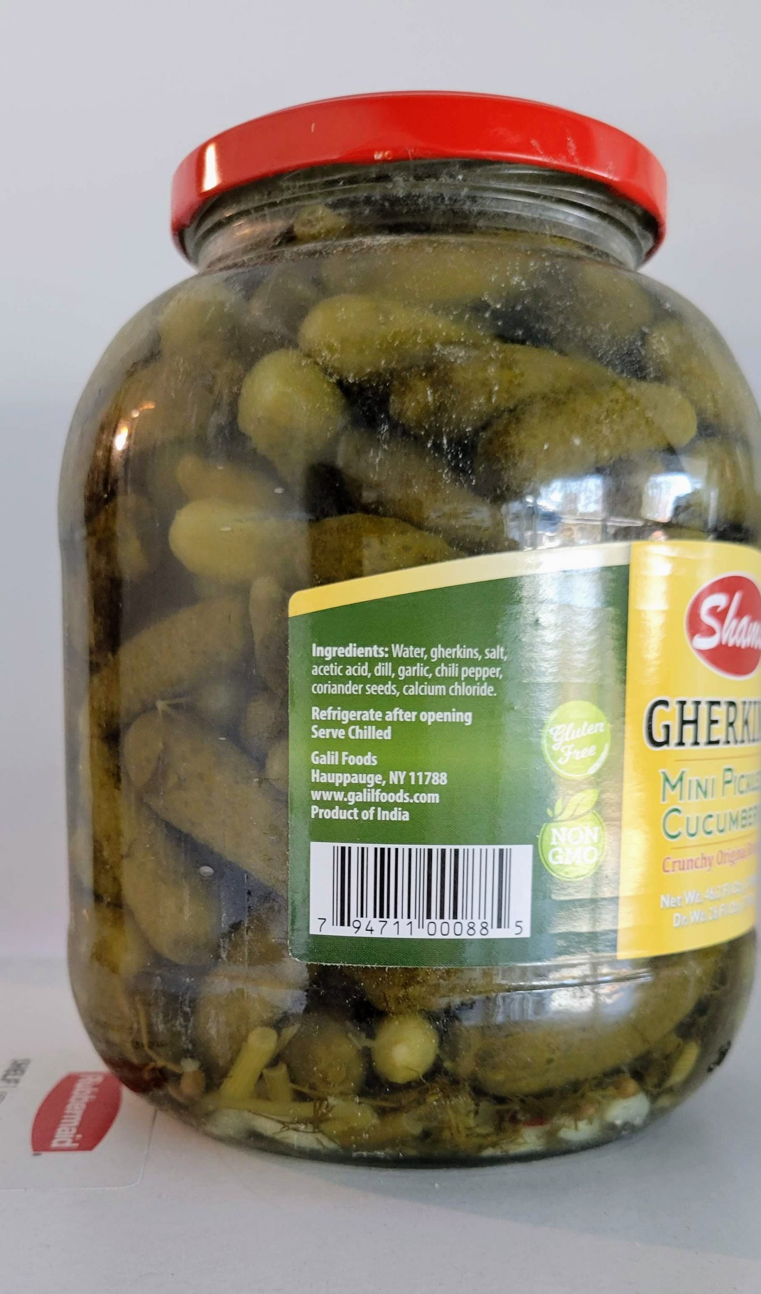 Shams-Spicy Gherkins Mini Pickles Cucumbers 646.3 oz. (1368mL)-Pack of 6-04