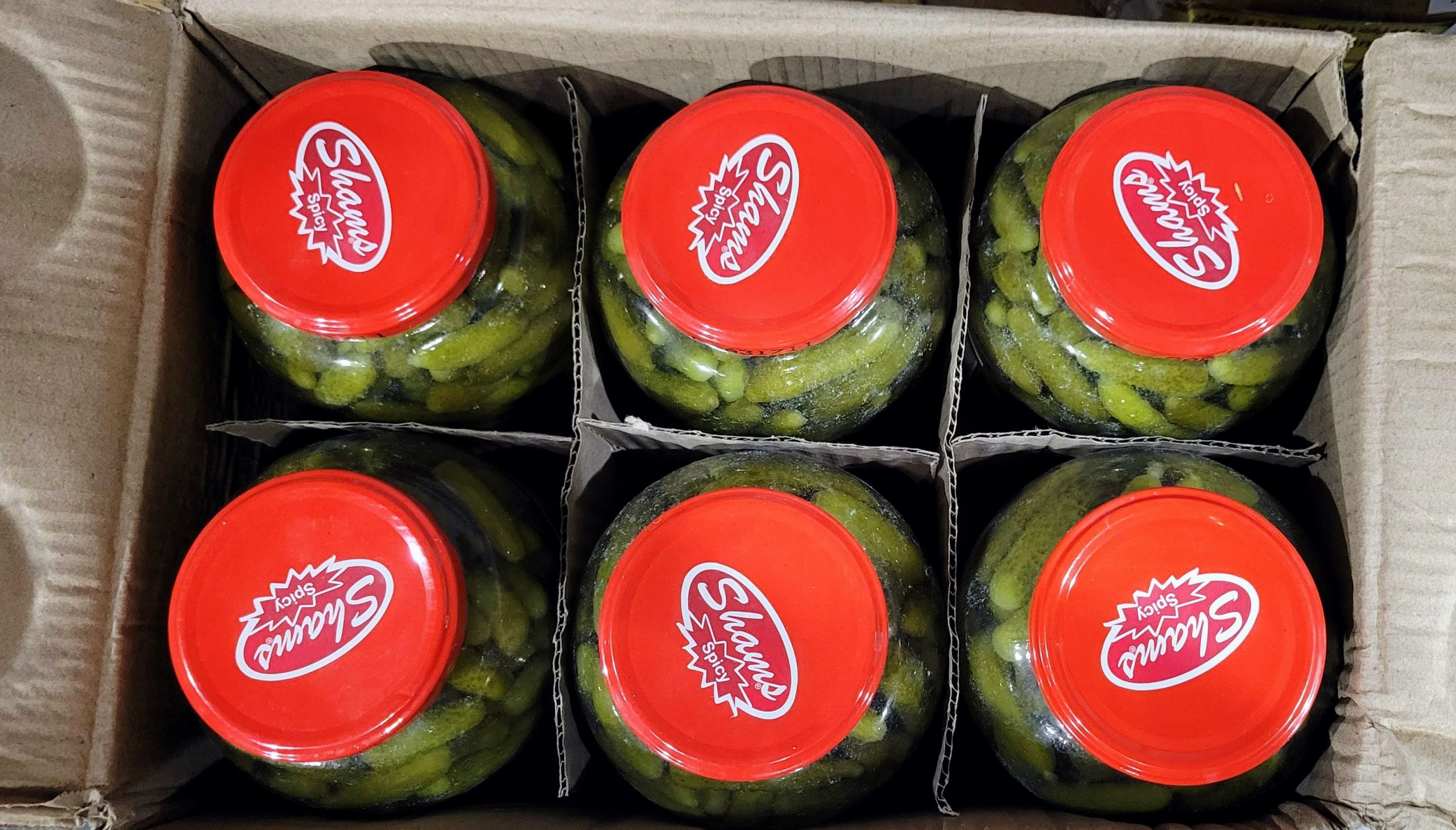 Shams-Spicy Gherkins Mini Pickles Cucumbers 646.3 oz. (1368mL)-Pack of 6-05