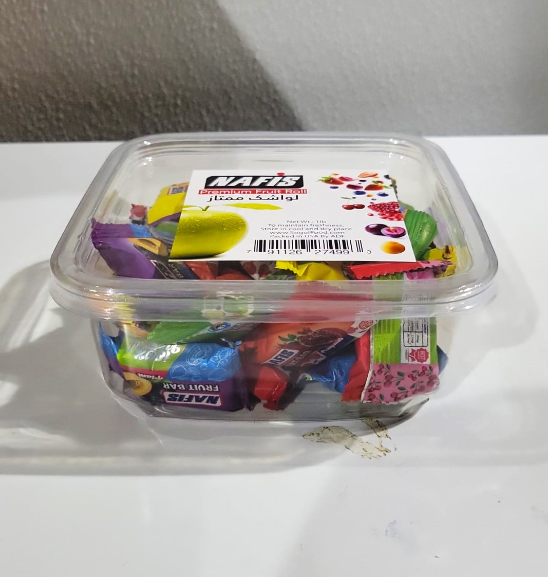 Nafis-Toffee Lavashak-Permium Fruit Roll 1 lb-Pack of 24-02