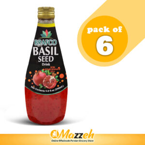 Brafco-Pomegranate Juice Basil Seed Drink 290 ml (9.8 Oz)-Pack of 6
