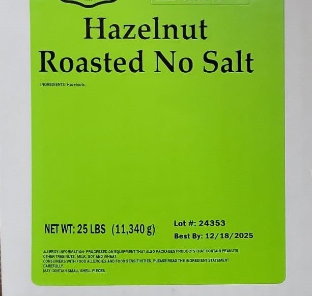 Mazzeh-Hazelnuts Roasted No Salt Extra Large-25 Lb 11.34 Kg-01