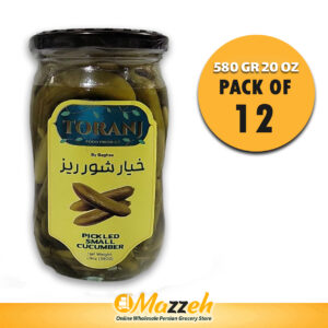 Toranj-Pickled Small Cucumber 20 oz 580 Gr-Pack of 12