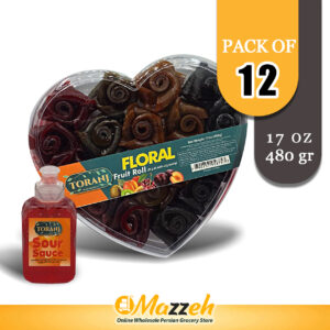 Toranj-Fruit Roll Floral-Lavashak-17 oz 480 Gr-Pack of 12