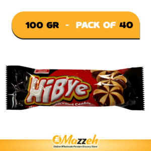 Shirin Asal-HiBye-Biscuit Hazelnut Center Filled Cookie 100 Gr-Pack of 40