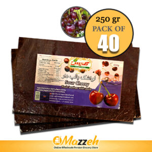 Goldis-Lavashak-Sour Cherry Fruit Leather with Pulp 250 Gr-Pack of 40