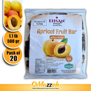 Ehsan-Lavashak Apricot Fruit Bar bag of 1.1 lb 500 g-Pack of 20