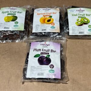 Ehsan-Lavashak Fruit Bar bag of 1.1 lb 500 g-Pack of 20 (5 apple, 5 plum, 5 kiwi, 5 Apricot)