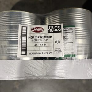 Shams Cucum Pickles 301-350 Brine Case of 2/9 L