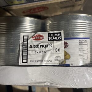 Shams Cucum Pickles Sliced Case of 2/9 L