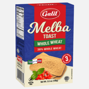 Galil MELBA TOAST Whole Wheat 100 Gr. (Pack of 24)