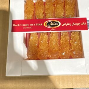 Nabat Atlas-Saffron Rock Candy 10 Stick-Pack Of 40