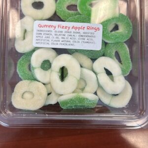 Gummy Fizzy Apple Rings Case of 12